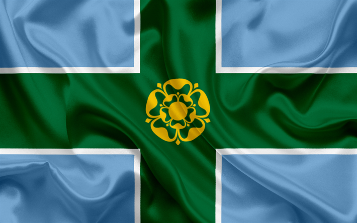 grafschaft derbyshire flagge england, flaggen der englischen grafschaften, flagge von derbyshire, britische, county flags, seide flagge, derbyshire