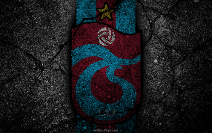 Trabzonspor, logo, arte, Super Lig, futebol, clube de futebol, grunge, Trabzonspor FC