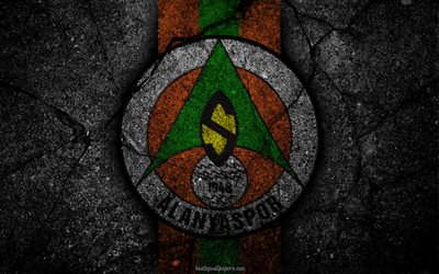 Alanyaspor, logo, art, Super Lig, soccer, football club, grunge, Alanyaspor FC