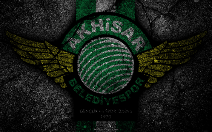 Akhisar Belediyespor, le logo, l&#39;art, la Super Lig, football, club de football, Akhisarspor, grunge, Akhisar Belediyespor FC