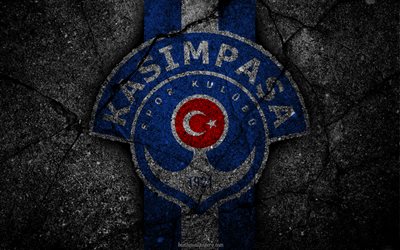 Kasimpasa, logo, art, Super Lig, soccer, football club, grunge, Kasimpasa FC
