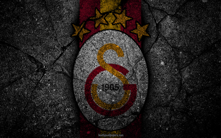 Galatasaray, logo, sanat, S&#252;per Lig, futbol, futbol kul&#252;b&#252;, grunge, Galatasaray FC