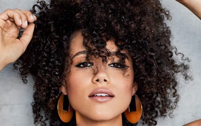 Nathalie Emmanuel, English actress, portrait, beautiful woman, Fast and the Furious, Game of Thrones
