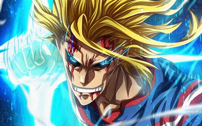 Toshinori olio, gli occhi azzurri, il mio eroe del mondo Accademico, manga, Merda, no hero Academia