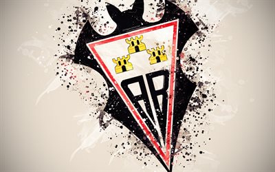 Albacete Balompie FC, 4k, paint art, logo, creative, Spanish football team, Segunda, emblem, white background, grunge style, Albacete, Spain, Second Division B, football
