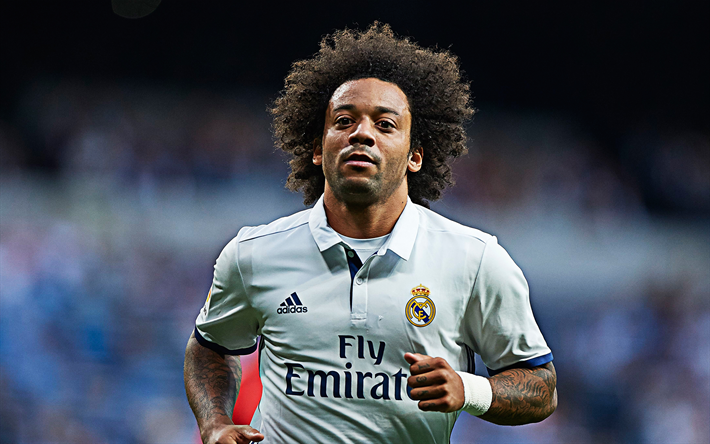 Marcelo, 4k, portrait, Brazilian football player, Real Madrid, La Liga, Spain, midfielder, Marcelo Vieira