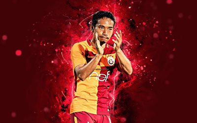 Yuto Nagatomo, 4k, abstrakt konst, Japansk fotbollsspelare, Galatasaray, fotboll, Nagatomo, Turkiska Super Lig!, neon lights, Galatasaray FC