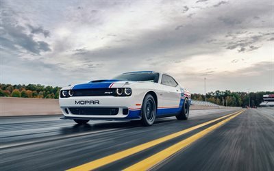 Dodge Challenger Mopar Drag Pak, 2021, 4k, vista frontal, cup&#234; esportivo, tuning Challenger, drag racing, carros esportivos americanos, Dodge