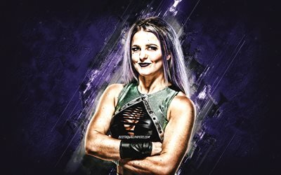 Candice LeRae, WWE, american wrestler, portrait, purple stone background, Candice Gargano