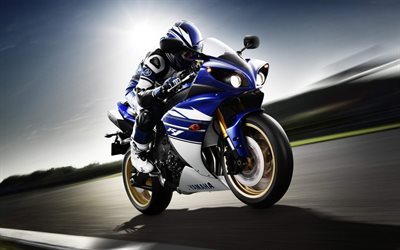 Yamaha YZF-R1, binici, 2016 bisiklet, spor motosikleti, hareket
