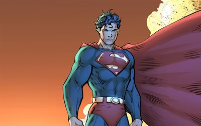 superman, 4k, minimal, dc comics, superhelden
