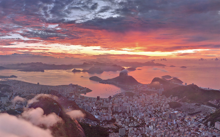 ريو دي جانيرو, sunrice, صباح, ريو, الصيف, البرازيل
