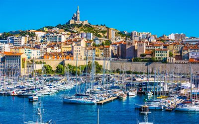 4k, Marseille, harbor, summer, pier, France, Europe