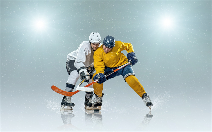 hockey concetti, ghiaccio, hockey stadium, i giocatori di hockey