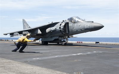 AV-8B Harrier II, McDonnell Douglas, vertical takeoff and landing, US Navy, aircraft carrier deck