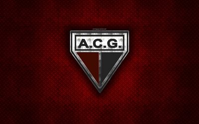 AC Goianiense, Atletico Clube Goianiense, Brazilian football club, red metal texture, metal logo, emblem, Goiania, Brazil, Serie B, creative art, football