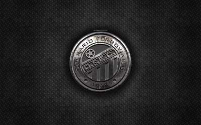 Operario Ferroviario Esporte Clube, Brasiliansk fotboll club, svart metall textur, metall-logotyp, emblem, Ponta Grossa, Brasilien, Serie B, kreativ konst, fotboll