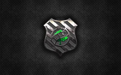 Figueirense FC, Brezilyalı Futbol Kul&#252;b&#252;, siyah metal doku, metal logo, amblem, Florianopolis, Brezilya Serie B, yaratıcı sanat, futbol