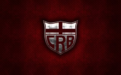 Clube Regatas Brasil, CRB, razilian football club, red metal texture, metal logo, emblem, Maceio, Brazil, Serie B, creative art, football