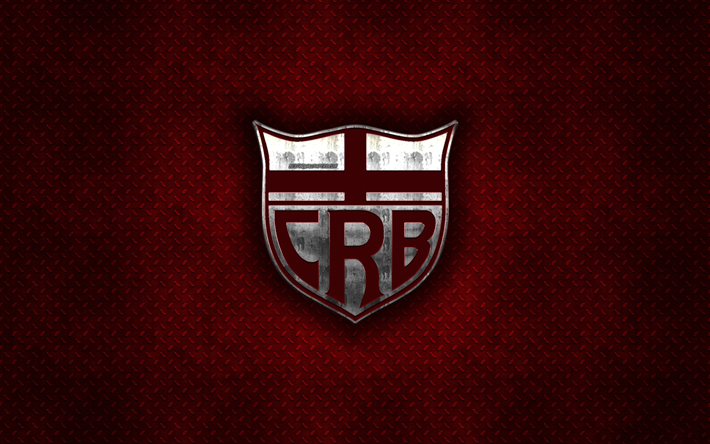 Club Regatas Brasil, CRB, razilian football club, r&#246;d metall textur, metall-logotyp, emblem, Maceio, Brasilien, Serie B, kreativ konst, fotboll
