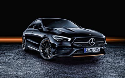 Mercedes-Benz CLA 250 AMG, tuning, 2019 cars, Line Edition, black CLA, german cars, Mercedes