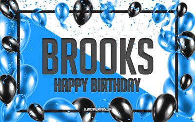 Feliz Cumplea&#241;os Brooks, Globos de Cumplea&#241;os de Fondo, Brooks, fondos de pantalla con los nombres, Brooks Feliz Cumplea&#241;os, Brooks Globos de Cumplea&#241;os de Fondo, tarjeta de felicitaci&#243;n, Brooks Cumplea&#241;os