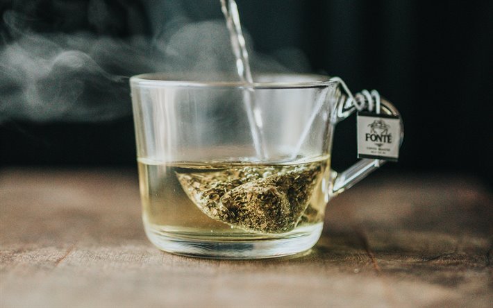 كأس الشاي, الشاي الأخضر, كيس الشاي, الشاي المفاهيم, كأس الزجاج, صنع الشاي المفاهيم