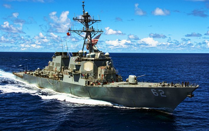 4k, USS Fitzgerald, DDG-62, HDR, destroyer, Amerikan Deniz Kuvvetleri, ABD ordusu, savaş gemisi, ABD Deniz Kuvvetleri Arleigh Burke sınıfı USS Fitzgerald DDG-62