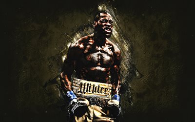 Deontay Wilder, pugile Statunitense, WBC, ritratto, campione del mondo di boxe, creativo pietra di sfondo