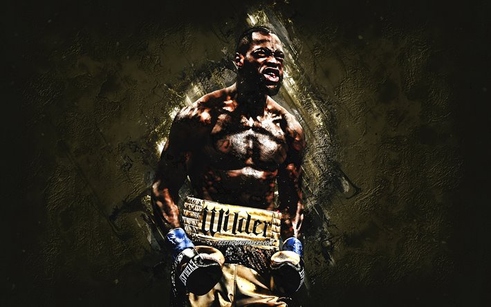 Deontayワイルダー, アメリカのボクサー, WBC, 肖像, ボクシングの世界チャンピオン, 創造石の背景