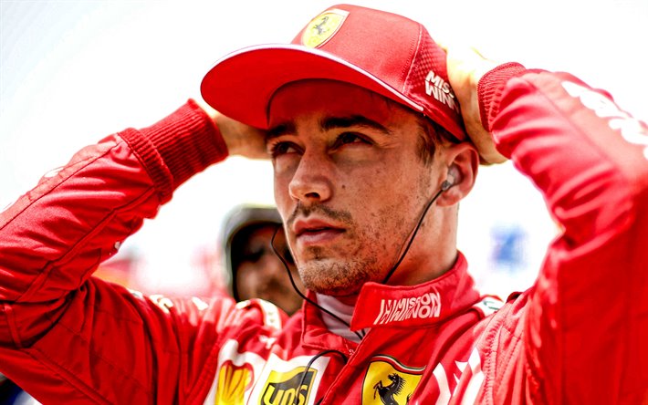 Charles Leclerc, muotokuva, Monacon kilpa-ajaja, F1, Scuderia Ferrari, Formula 1, kilpailu