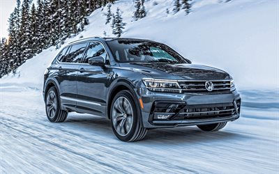 Volkswagen Tiguan, 2019, vista frontal, cinza crossover, novo Tiguan cinza, carros alem&#227;es, Volkswagen