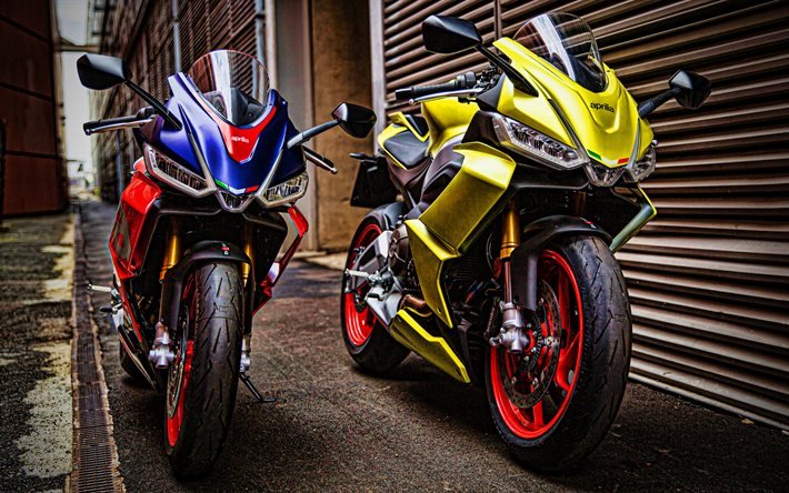 4k, Aprilia RS 660, due moto, bici 2020, superbike, Aprilia RS 660 2020, HDR, Aprilia