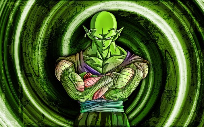 Download Wallpapers 4k Piccolo Green Grunge Background Dragon Ball Super Vortex Dragon Ball Dbs Piccolo Dbs Dbs Characters Piccolo 4k For Desktop Free Pictures For Desktop Free
