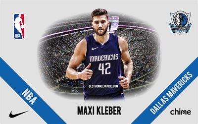 Maxi Kleber, Dallas Mavericks, German Basketball Player, NBA, portrait, USA, basketball, American Airlines Center, Dallas Mavericks logo