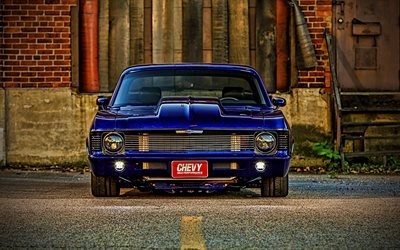 Chevrolet Nova SS, vista frontale, muscle car, auto del 1972, HDR, auto retr&#242;, 1972 Chevrolet Nova SS, auto americane, Chevrolet