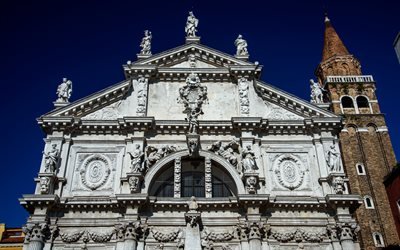 San Moise, Venice, Roman Catholic church, Chiesa di San Moise, bell tower, landmark, Baroque style, Italy