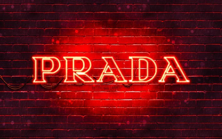 ダウンロード画像 プラダの赤いラインのロゴ 4k 赤レンガの壁 プラダロゴ ファッションブランド プラダネオンロゴ Prada プラダ フリー のピクチャを無料デスクトップの壁紙