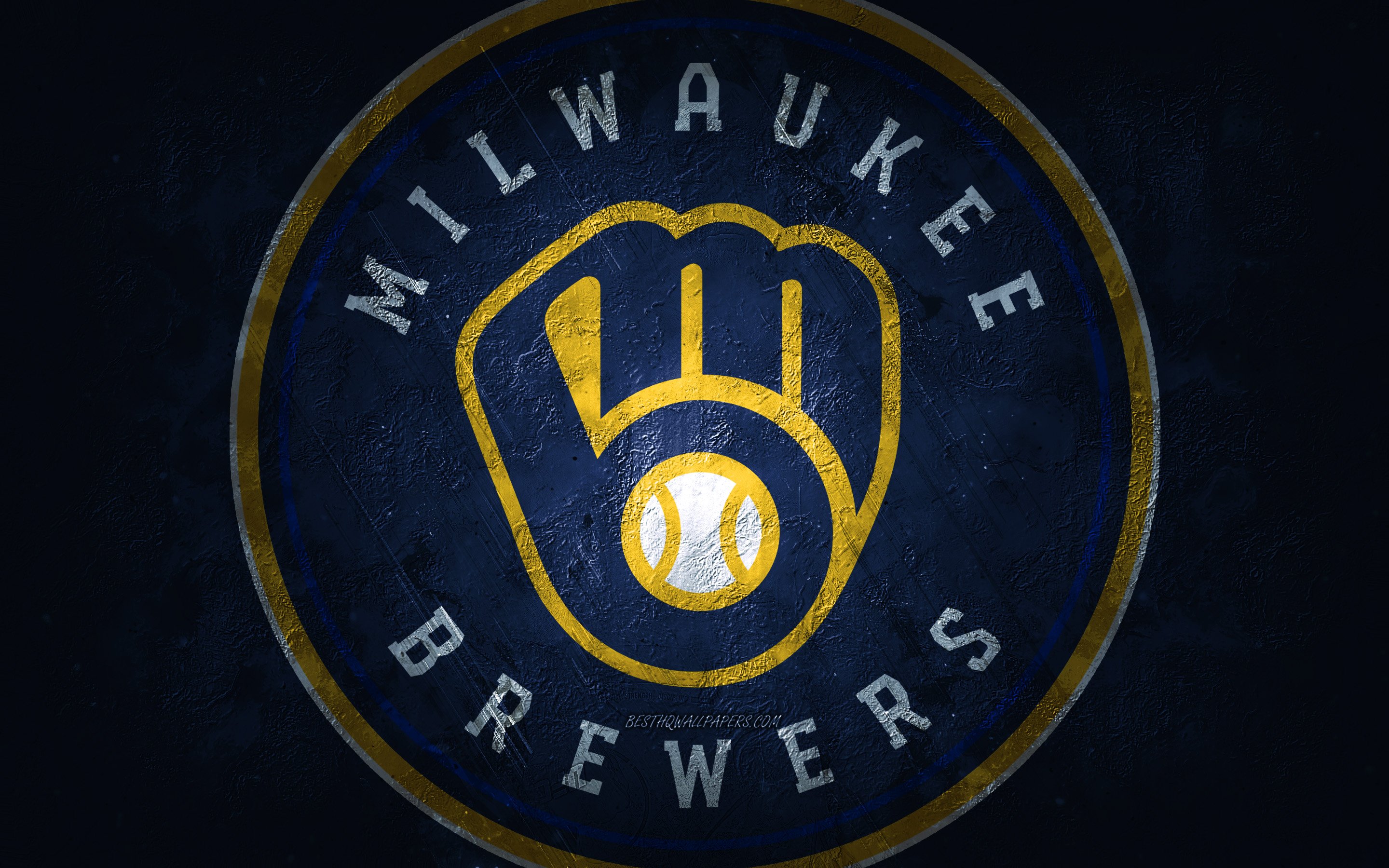 Download wallpapers Milwaukee Brewers, American baseball team, blue ...