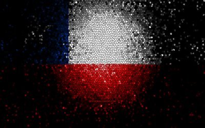 Drapeau du Chili, art de la mosa&#239;que, pays d&#39;Am&#233;rique du Sud, drapeau du Chili, symboles nationaux, drapeau chilien, œuvres d&#39;art, Am&#233;rique du Sud, Chili