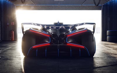 Bugatti Bolide, 2021, vista posteriore, esterno, supercar, hypercar di lusso, Bugatti