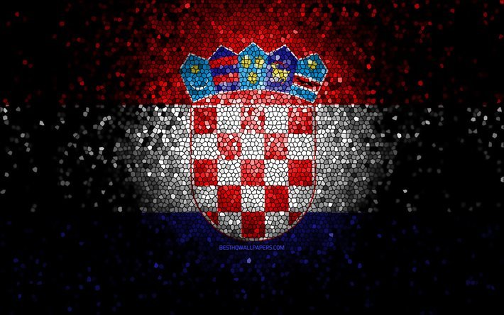Croatie Kochschürze drapeau avec mosaïque-carrés pour l/'extérieur et intérieur