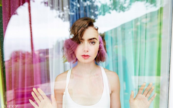 Lily Collins, models, actress, beauty, brunette, girls