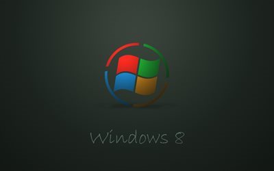 windows 8, logo, dark background