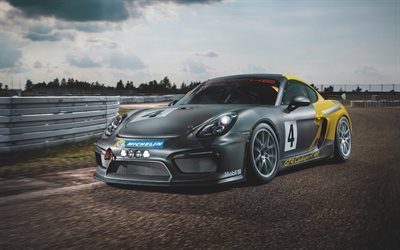 Porsche Cayman Gt4, 2017, Clubsport, de carreras de Porsche, coches deportivos, pista de carreras