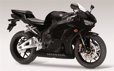 Honda Cbr600Rr, 2018, 4k, moto sportive, nero Cbr600Rr, superbike, moto Giapponesi, Honda