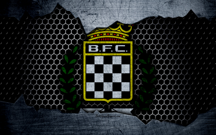 Boavista, 4k, logotyp, Den F&#246;rsta Ligan, fotboll, football club, Portugal, grunge, metall textur, Boavista FC