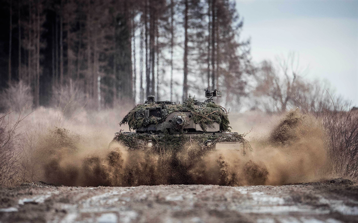 Leopard 2A4, 4k, r&#233;servoir, l&#39;&#233;quipement militaire, l&#39;allemand de chars de combat, v&#233;hicules blind&#233;s