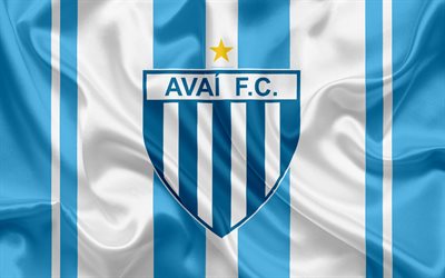 Avai FC, Brasilialainen jalkapalloseura, tunnus, logo, Brasilian Serie A, jalkapallo, Florianopolis, Santa Catarina, Brasilia, silkki lippu