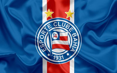 Bahia FC, Brasiliansk fotboll club, emblem, logotyp, Brasiliansk Serie A, fotboll, Salvador, Bahia, Brasilien, silk flag